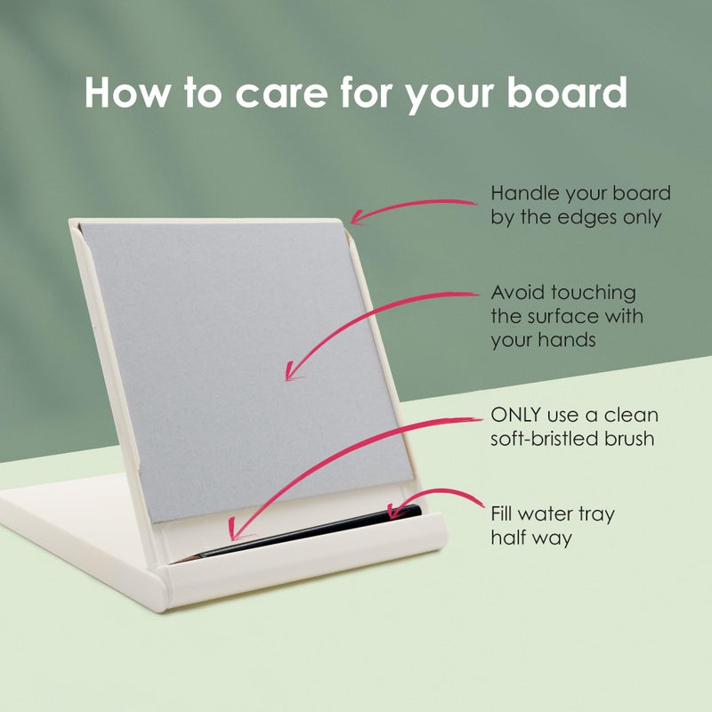 Buddha Board Mini Buddha Board Art Set: Water Drawing Writing Board w/Mini Water Brush for Mindfulness & Meditation â€“ Inkless Zen Based Drawing Board, Painting & Art Supplies, Ideal Relaxation Gift (5â€x5â€ White) - Image 5